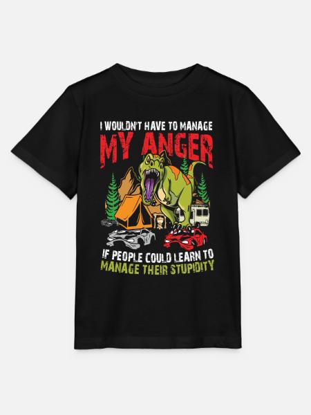 I Wouldn't Have To Manage My Anger - Stanley/Stella Kinder T-Shirt MINI CREATOR  - Schwarz