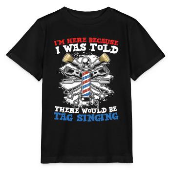 I'm Here Because I Was Told There Would Be Tag - Stanley/Stella Kinder T-Shirt MINI CREATOR  - Schwarz - Vorne - Mikhail (115cm)