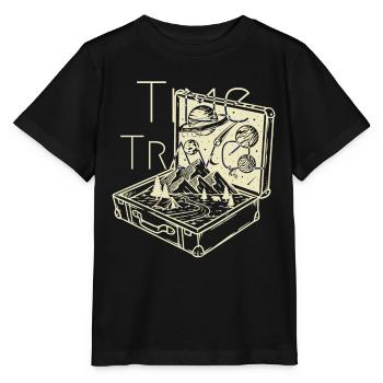 Time (to) Travel - Surrealistic Traveller Artwork - Stanley/Stella MINI CREATOR Kids’ T-Shirt - black - Front - Mikhail (115cm)
