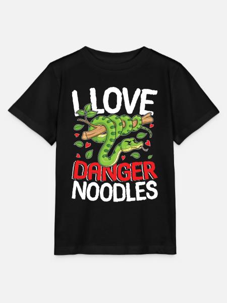 I Love Danger Noodles - Stanley/Stella Kinder T-Shirt MINI CREATOR - Schwarz