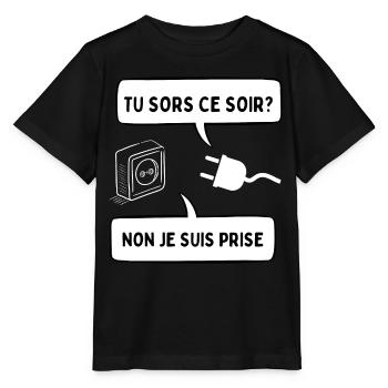 je suis prise - T-shirt bio MINI CREATOR Stanley/Stella Enfant - noir - Devant - Mikhail (115cm)