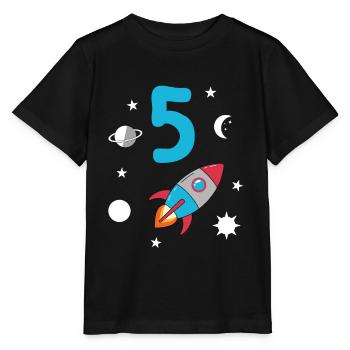 Astronaute de l’espace du 5e anniversaire - T-shirt bio MINI CREATOR Stanley/Stella Enfant - noir - Devant - Mikhail (115cm)