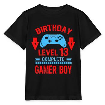 Thirteen 13yr BDay Son Boy Funny Gamer 13th 13 - Stanley/Stella MINI CREATOR Kids’ T-Shirt - black - Front - Mikhail (115cm)