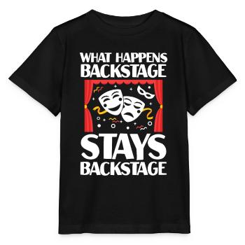 What Happens Backstage Stays Backstage - Stanley/Stella Kinder T-Shirt MINI CREATOR  - Schwarz - Vorne - Mikhail (115cm)