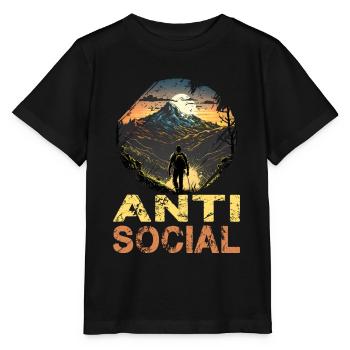 Antisozial Wandern Wanderung für eine Wanderer - Stanley/Stella Kinder T-Shirt MINI CREATOR  - Schwarz - Vorne - Mikhail (115cm)