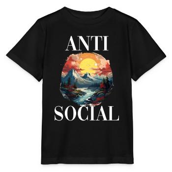 Antisozial Wandern Wanderung für eine Wanderer - Stanley/Stella Kinder T-Shirt MINI CREATOR  - Schwarz - Vorne - Mikhail (115cm)