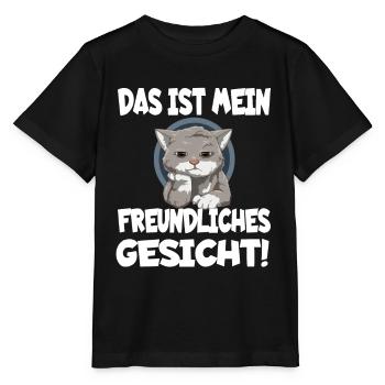 Das ist mein freundliches Gesicht - Stanley/Stella Kinder T-Shirt MINI CREATOR  - Schwarz - Vorne - Mikhail (115cm)