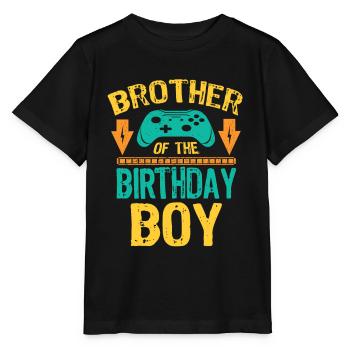 Bro Brother Of the Birthday Boy Gaming Gift Idea - Stanley/Stella MINI CREATOR Kids’ T-Shirt - black - Front - Mikhail (115cm)