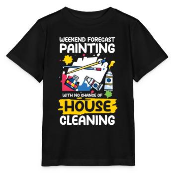 Painting With No Chance Of House Cleaning - Stanley/Stella Kinder T-Shirt MINI CREATOR  - Schwarz - Vorne - Mikhail (115cm)