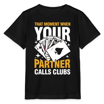 That Moment When Your Partner Calls Clubs - Stanley/Stella Kinder T-Shirt MINI CREATOR  - Schwarz - Vorne - Mikhail (115cm)