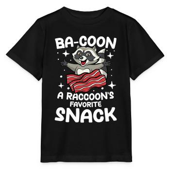 Ba-Coon A Raccoon's Favorite Snack Waschbär - Stanley/Stella Kinder T-Shirt MINI CREATOR  - Schwarz - Vorne - Mikhail (115cm)