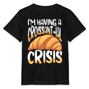 I'm Having A Croissant-ial crisis - Stanley/Stella Kinder T-Shirt MINI CREATOR  - Schwarz - Vorne - Mikhail (115cm)
