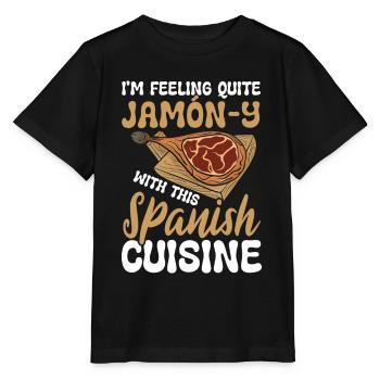 I'm Feeling Quite Jamón-y Spanish Cuisine - Stanley/Stella Kinder T-Shirt MINI CREATOR  - Schwarz - Vorne - Mikhail (115cm)