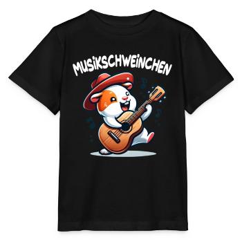Coole Sonnenbrille Meerschweinchen spielt Gitarre - Stanley/Stella Kinder T-Shirt MINI CREATOR  - Schwarz - Vorne - Mikhail (115cm)