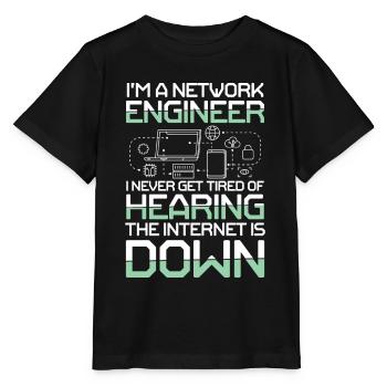 I'm A Network Engineer - Stanley/Stella Kinder T-Shirt MINI CREATOR  - Schwarz - Vorne - Mikhail (115cm)