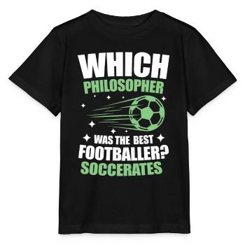 Philosopher Was The Best Footballer Soccerates - Stanley/Stella Kinder T-Shirt MINI CREATOR  - Schwarz - Vorne - Mikhail (115cm)