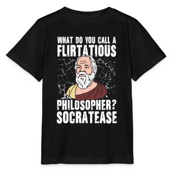 Flirtatious Philosopher Socratease - Stanley/Stella Kinder T-Shirt MINI CREATOR  - Schwarz - Vorne - Mikhail (115cm)