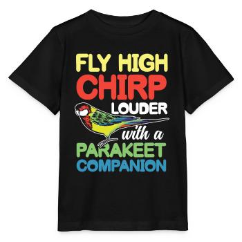 Chirp Louder With A Parakeet Companion - Stanley/Stella Kinder T-Shirt MINI CREATOR  - Schwarz - Vorne - Mikhail (115cm)