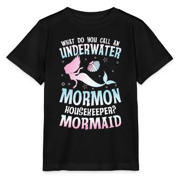 Underwater Mormon Housekeeper Mormaid für einen - Stanley/Stella Kinder T-Shirt MINI CREATOR  - Schwarz - Vorne - Mikhail (115cm)