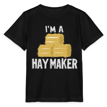 Lustiger Heumacher Bauernhof Lebensstil Heu - Stanley/Stella Kinder T-Shirt MINI CREATOR  - Schwarz - Vorne - Mikhail (115cm)