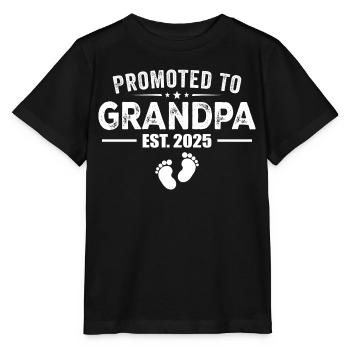 Befördert zum Opa Est 2025 Lustig für den neuen Opa - Stanley/Stella Kinder T-Shirt MINI CREATOR  - Schwarz - Vorne - Mikhail (115cm)