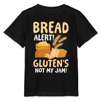 Bread alert Gluten's not my jam - Stanley/Stella Kinder T-Shirt MINI CREATOR  - Schwarz - Vorne - Mikhail (115cm)