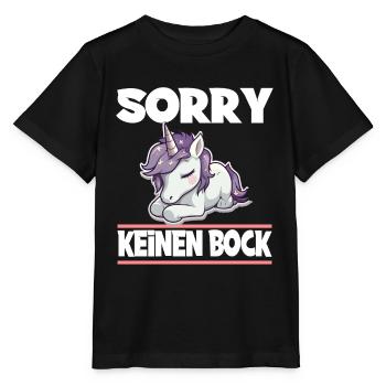 Sorry Keinen Bock Einhorn - Stanley/Stella Kinder T-Shirt MINI CREATOR  - Schwarz - Vorne - Mikhail (115cm)