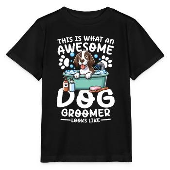 This Is What An Awesome Dog Groomer Looks Like - Stanley/Stella Kinder T-Shirt MINI CREATOR  - Schwarz - Vorne - Mikhail (115cm)