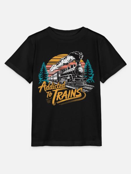 Addicted To Trains - Stanley/Stella Kinder T-Shirt MINI CREATOR  - Schwarz