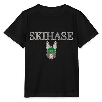 Ski Bunny Lapin d’hiver - T-shirt bio MINI CREATOR Stanley/Stella Enfant - noir - Devant - Mikhail (115cm)