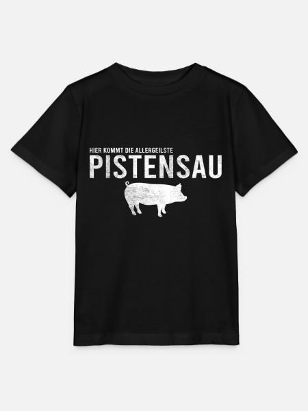 Pistensau Skifahrer Fun - Stanley/Stella Kinder T-Shirt MINI CREATOR - Schwarz