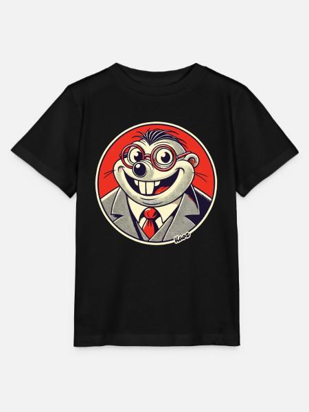 Lustiger Maulwurf im Anzug & Brille - Stanley/Stella Kinder T-Shirt MINI CREATOR - Schwarz