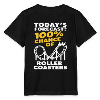Heutige Prognose? 100% Chance Auf Achterbahnen - Stanley/Stella Kinder T-Shirt MINI CREATOR  - Schwarz - Vorne - Mikhail (115cm)