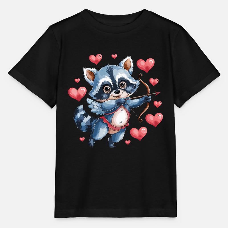 Cupidon viverrin avec flèche et cœur - T-shirt bio MINI CREATOR Stanley/Stella Enfant - noir