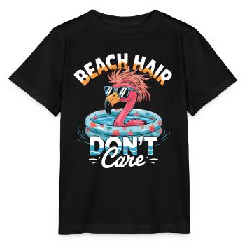 Cheveux de plage Don’t Care Flamingo Summer - T-shirt bio MINI CREATOR Stanley/Stella Enfant - noir - Devant - Mikhail (115cm)