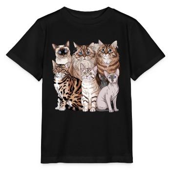 Verschiedene Katzenrassen Illustration - Stanley/Stella Kinder T-Shirt MINI CREATOR  - Schwarz - Vorne - Mikhail (115cm)
