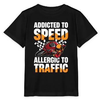 Addicted to speed, allergic to - Stanley/Stella MINI CREATOR Kids’ T-Shirt - black - Front - Mikhail (115cm)