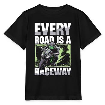 Jede Straße Ist Eine Rennstrecke Motorradfahrer - Stanley/Stella Kinder T-Shirt MINI CREATOR  - Schwarz - Vorne - Mikhail (115cm)