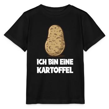 Ich Bin Eine Kartoffel – Humorvoller - Stanley/Stella Kinder T-Shirt MINI CREATOR  - Schwarz - Vorne - Mikhail (115cm)
