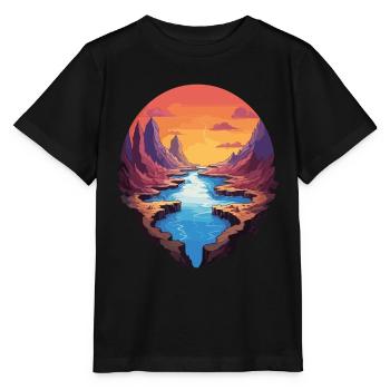 Fascinating canyon landscape at sunset - Stanley/Stella MINI CREATOR Kids’ T-Shirt - black - Front - Mikhail (115cm)