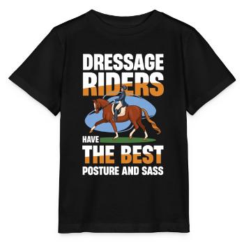 Dressurreiter Haben Die Beste Haltung Und - Stanley/Stella Kinder T-Shirt MINI CREATOR  - Schwarz - Vorne - Mikhail (115cm)