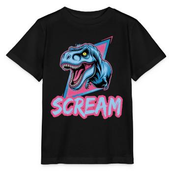 T-Rex Scream Art Rétro Dinosaure - T-shirt bio MINI CREATOR Stanley/Stella Enfant - noir - Devant - Mikhail (115cm)