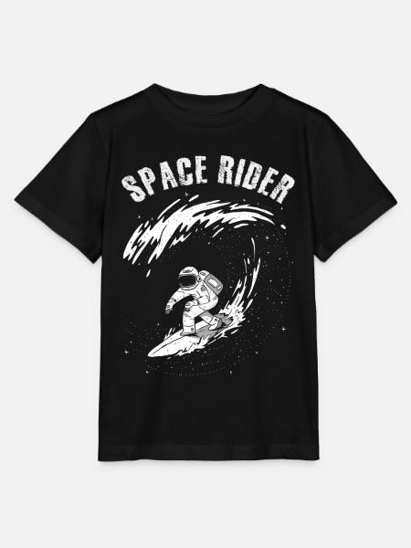 Surfender Astronaut Space Rider - Stanley/Stella Kinder T-Shirt MINI CREATOR - Schwarz