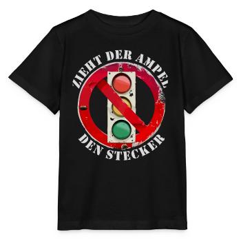 Zieht der Ampel den Stecker - Stanley/Stella Kinder T-Shirt MINI CREATOR  - Schwarz - Vorne - Mikhail (115cm)