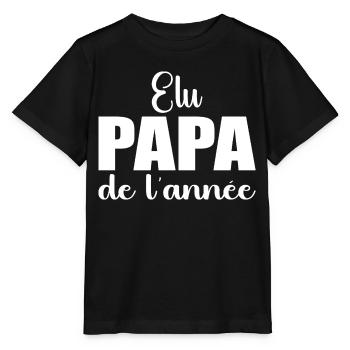 elu papa de l'annee | cadeau fête des pères - T-shirt bio MINI CREATOR Stanley/Stella Enfant - noir - Devant - Mikhail (115cm)
