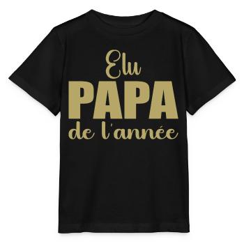 elu papa de l'annee | cadeau fête des pères - T-shirt bio MINI CREATOR Stanley/Stella Enfant - noir - Devant - Mikhail (115cm)