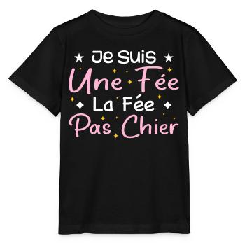 Je Suis Une Fée La Fée Pas Chier - T-shirt bio MINI CREATOR Stanley/Stella Enfant - noir - Devant - Mikhail (115cm)