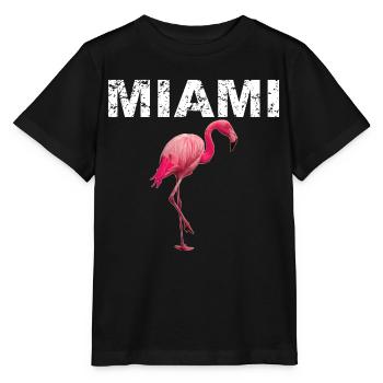 Miami Beach Flamingo - T-shirt bio MINI CREATOR Stanley/Stella Enfant - noir - Devant - Mikhail (115cm)