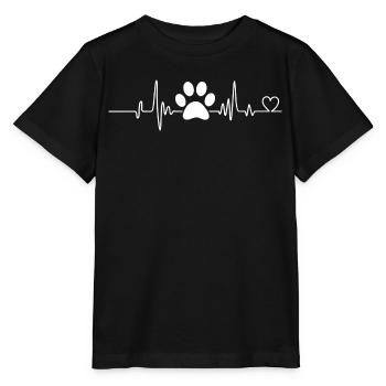 Lustige Herzschlag Hunde und Katzen Liebhaber Männer Frauen - Stanley/Stella Kinder T-Shirt MINI CREATOR  - Schwarz - Vorne - Mikhail (115cm)