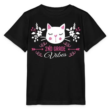2nd grade | Grade Vibes Back to School Cute Cat - T-shirt bio MINI CREATOR Stanley/Stella Enfant - noir - Devant - Mikhail (115cm)